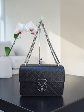 Henri Bendel Warren Street Black Leather Crossbody Shoulder Bag NWOT
